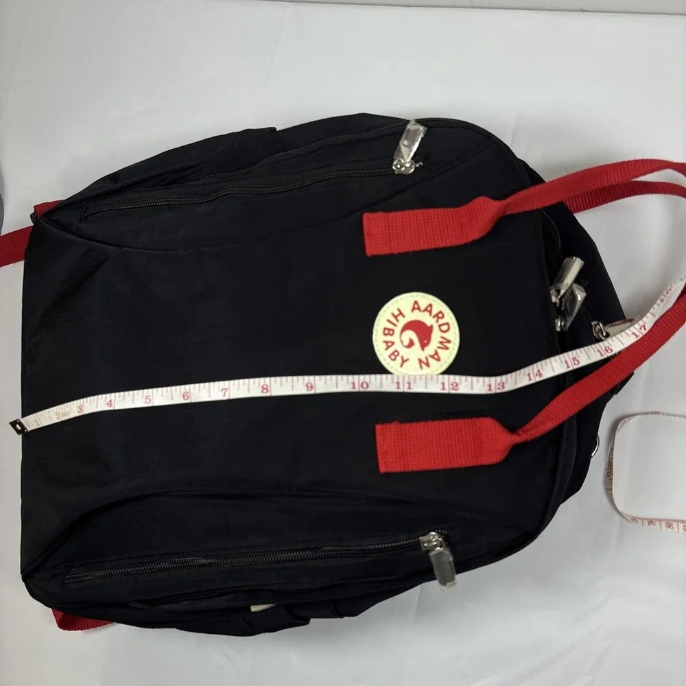 Aardman Hibaby Diaper Lap Top Bag Pockets BackPack‎ Bottle & Wipes Storage Black